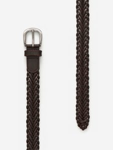 ARKET Brown braided leather belt