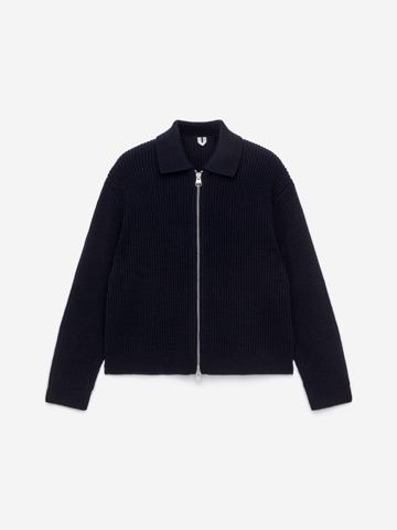 ARKET Wool Cotton Zip Cardigan