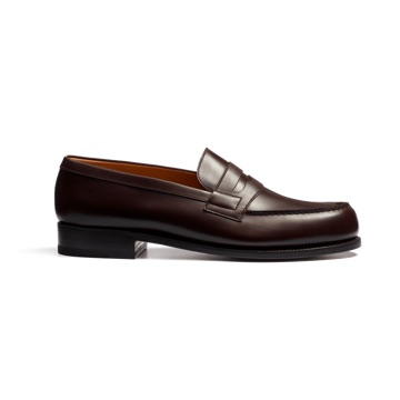 J.M. Weston Mocassin 180 [homme cuir lisse marron mélèze]