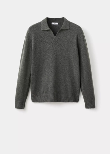 Mango Pull-over polo maille laine mélangée